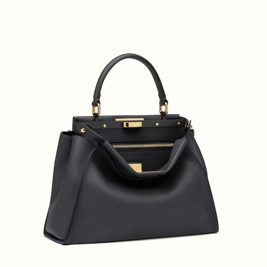 FENDI ピーカブー コピー ブラック レザーハンドバッグ 8BN2903ZNF0KUR